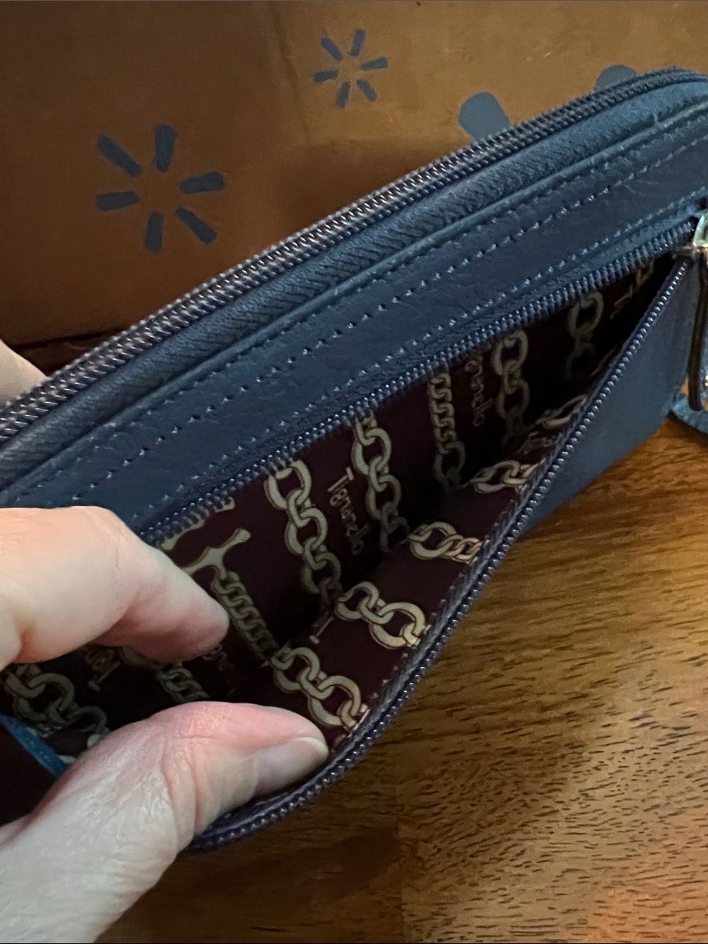 Tignanello Navy Leather Zip Wallet - Picture 3 of 7